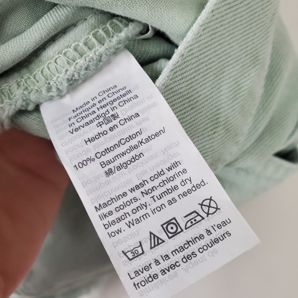 Madewell The Mom Jean Short Womens Size 26 High Rise Raw Hem Mint Green Colorful - Picture 4 of 6